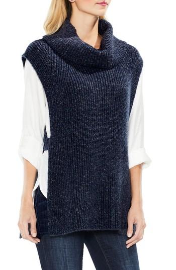 Women's Two By Vince Camuto Sleeveless Ribbed Turtleneck, Size - Blue