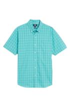 Men's Cutter & Buck Leo Plaid Easy Care Woven Shirt, Size - Green