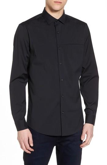 Men's Calibrate Slim Fit Stretch Sport Shirt - Black