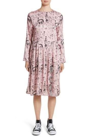Women's Shrimps Heather Print Silk Dress - Pink