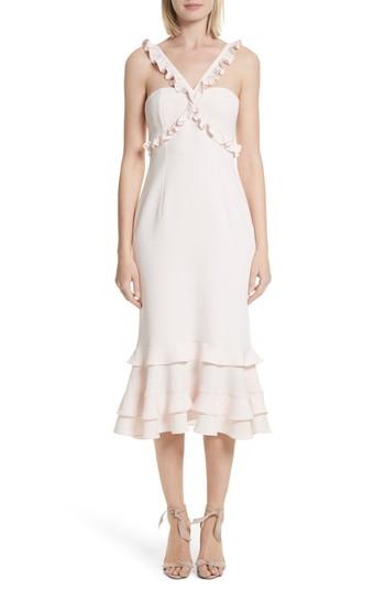 Women's Cinq A Sept Kimora Ruffle Detail Dress - Pink
