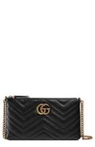 Women's Gucci Marmont 2.0 Leather Wallet On A Chain - Black