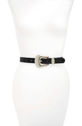 Women's Bp. Embossed Western Buckle Belt - Black