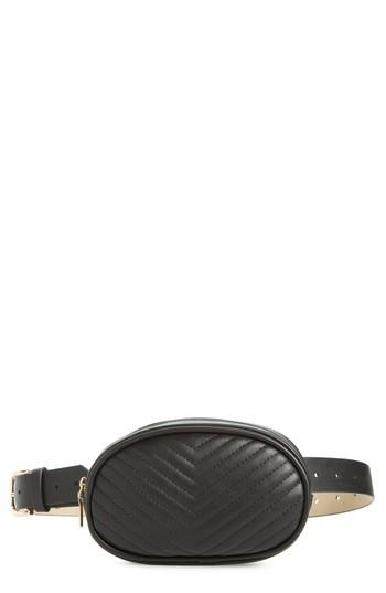 Steve Madden Quilted Belt Bag - Black