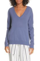 Women's Vince Weekend V-neck Cashmere Sweater, Size - Blue