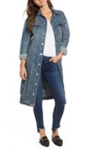 Women's Hudson Distressed Denim Duster - Blue