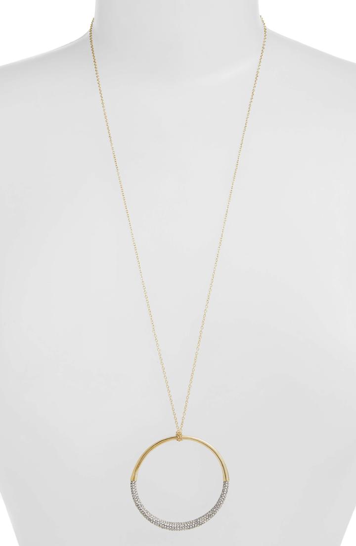 Women's Vince Camuto Pave Circle Long Pendant Necklace