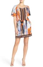 Women's Eci Embellished Print Jersey Blouson Dress - Orange