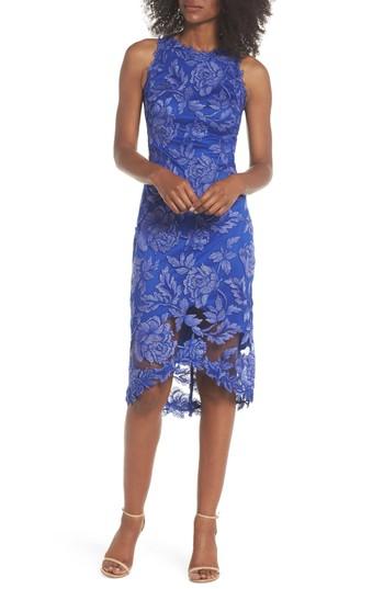 Women's Tadashi Shoji Embroidered Floral Sheath Dress - Blue