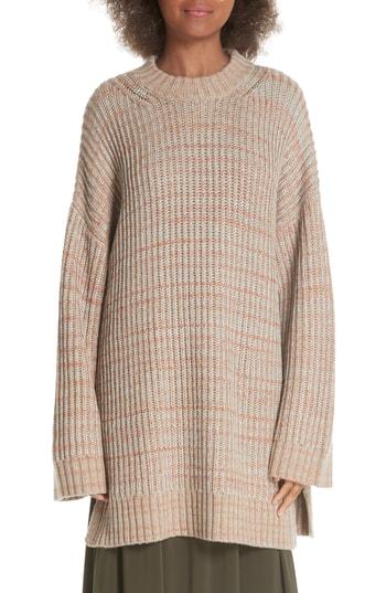 Women's Elizabeth And James Orra Oversize Wool & Cashmere Blend Sweater - Beige