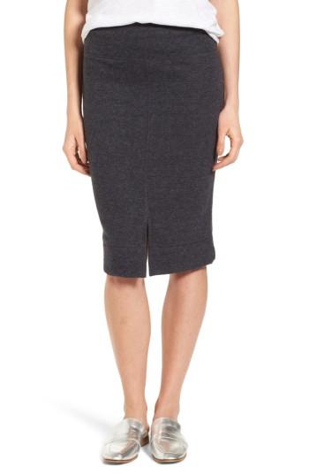 Women's Caslon Off-duty Front Slit Pull-on Skirt - Grey