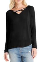 Women's Michael Stars Strappy Keyhole Top, Size - Black