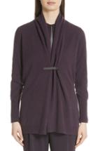 Women's Fabiana Filippi Shawl Collar Wool Blend Cardigan Us / 38 It - Purple