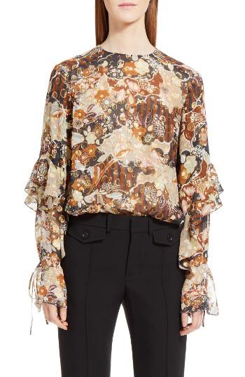 Women's Chloe Metallic Silk Fil Coupe Blouse