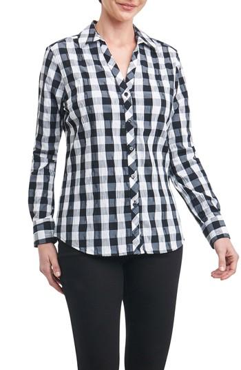 Women's Foxcroft Mary Buffalo Check Crinkle Shirt