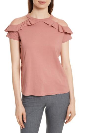 Women's Red Valentino Point D'esprit & Jersey Top - Pink