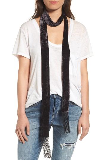 Women's Hinge Fringe Velvet Skinny Scarf