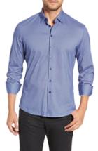 Men's Stone Rose Trim Fit Sport Shirt, Size - Grey