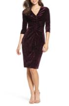 Women's Gabby Skye Ruched Crushed Velvet Dress - Red