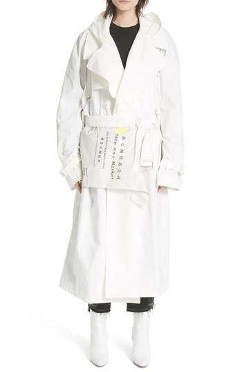Women's Vetements Plastic Bag Trench Coat - White