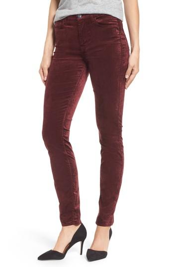 Women's Jen7 Stretch Velvet Ankle Skinny Jeans - Red