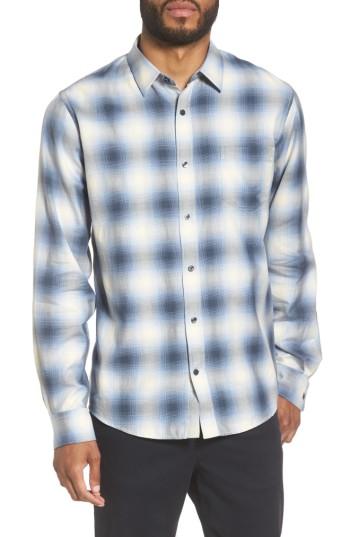 Men's Vince Regular Fit Check Sport Shirt - Blue