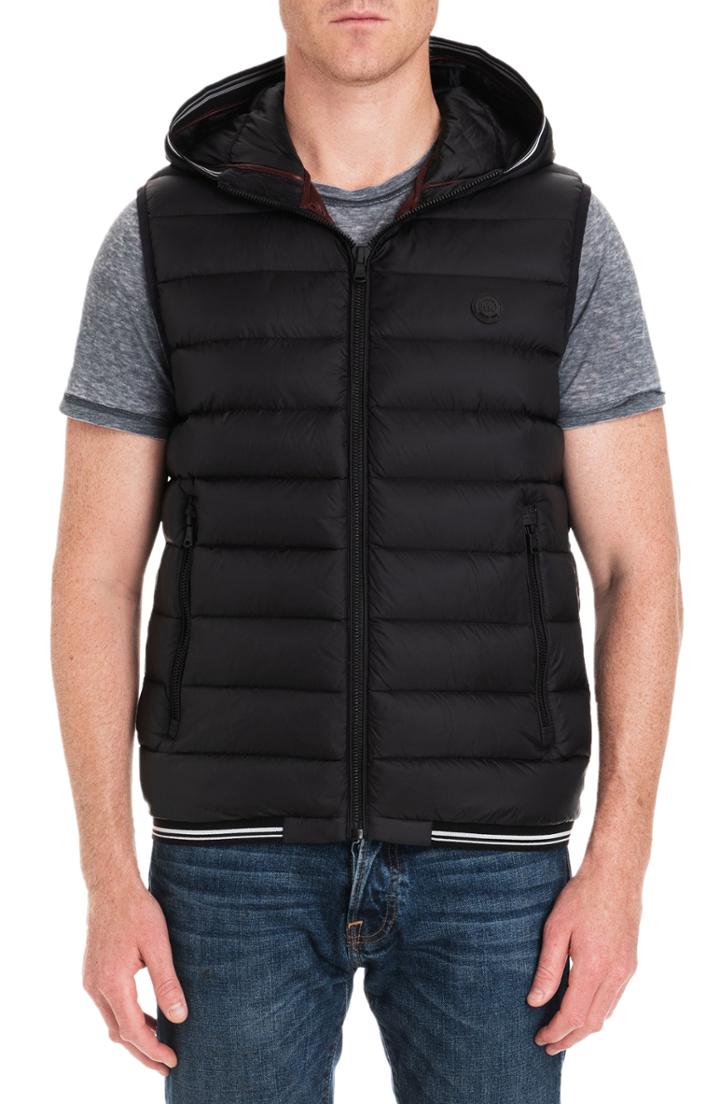 Men's Michael Kors Locke Hooded Quilted Vest - Black
