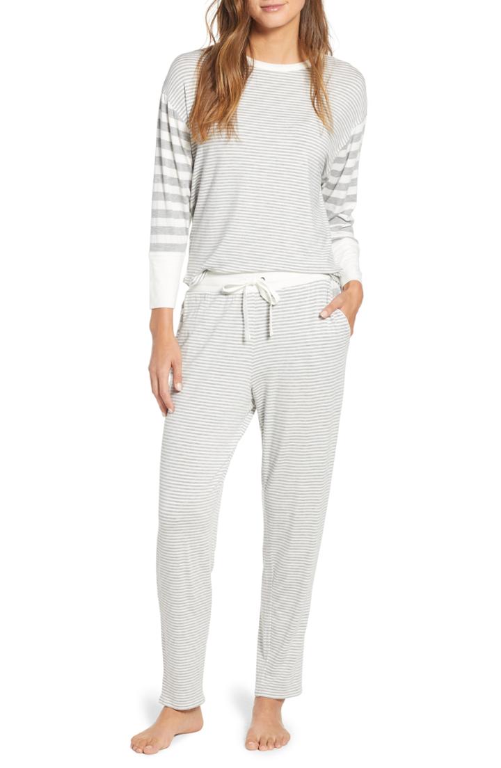 Women's Vineyard Vines Mixed Stripe Lounge Set - Grey