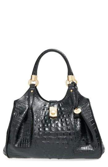 Brahmin Elisa Croc Embossed Leather Shoulder Bag - Red
