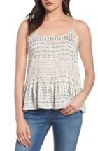 Women's Velvet By Graham & Spencer Print Gauze Peplum Camisole - Ivory