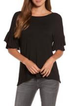 Women's Chelsea28 Ruffle Sleeve Tee - Black