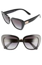 Women's Dolce & Gabbana 53mm Gradient Cat Eye Sunglasses - Black