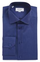 Men's Eton Contemporary Fit Herringbone Dress Shirt - Blue
