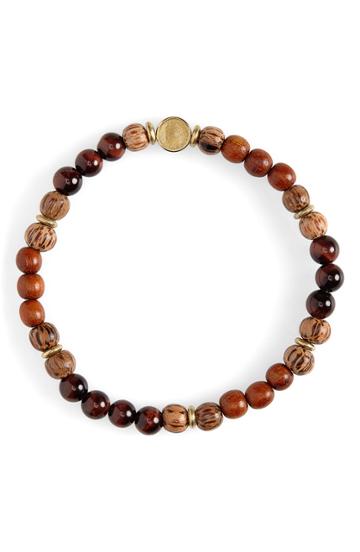 Men's Caputo & Co. Stone & Wood Bead Bracelet