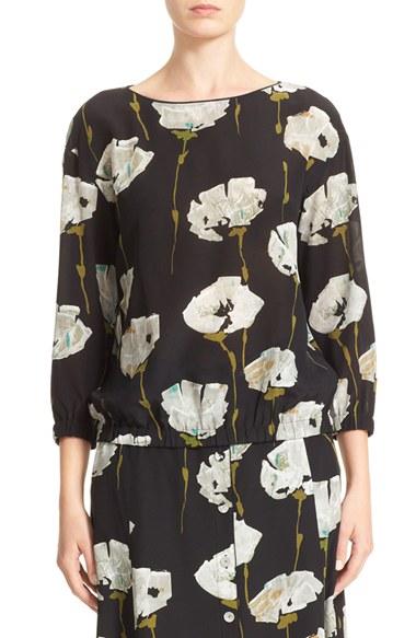 Women's Lafayette 148 New York Evie Floral Print Silk Blouse