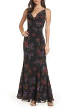 Women's Fame And Partners The Theodora Floral Print Gown - Black