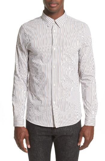 Men's A.p.c. Franklin Extra Trim Fit Stripe Sport Shirt - White