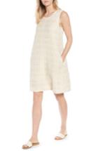 Women's Eileen Fisher Organic Cotton & Linen Shift Dress, Size - Beige
