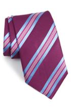 Men's David Donahue Striped Silk Tie, Size X-long - Pink