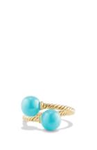 Women's David Yurman 'solari' Bead Ring With Turquoise In 18k Gold