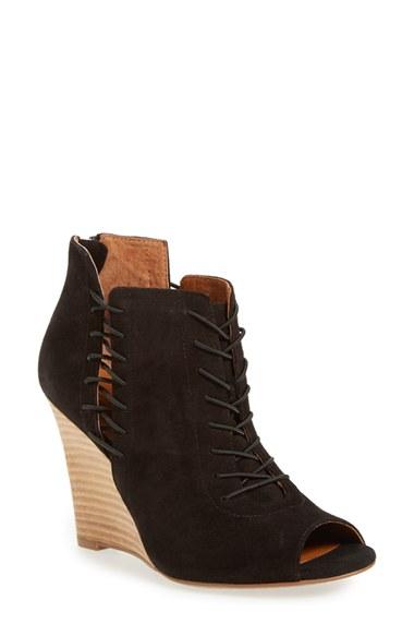 Women's Linea Paolo 'wren' Peep Toe Wedge Bootie