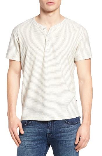 Men's Sol Angeles Pucker Stripe Henley T-shirt - Ivory