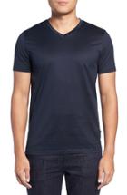 Men's Boss Teal 14 Slim Fit Mercerized Cotton T-shirt - Blue
