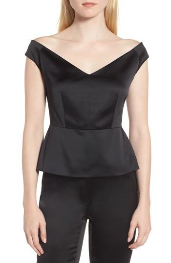 Women's Lewit Stretch Satin Corset Top - Black