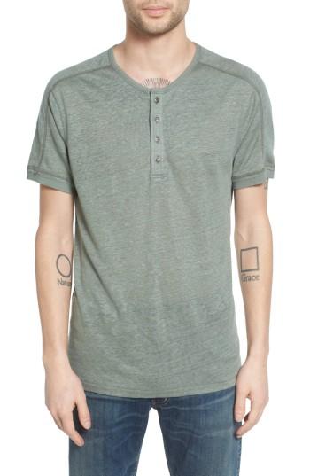 Men's Treasure & Bond Slub Linen Henley - Green