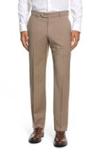 Men's Ballin Flat Front Solid Wool Trousers - Beige