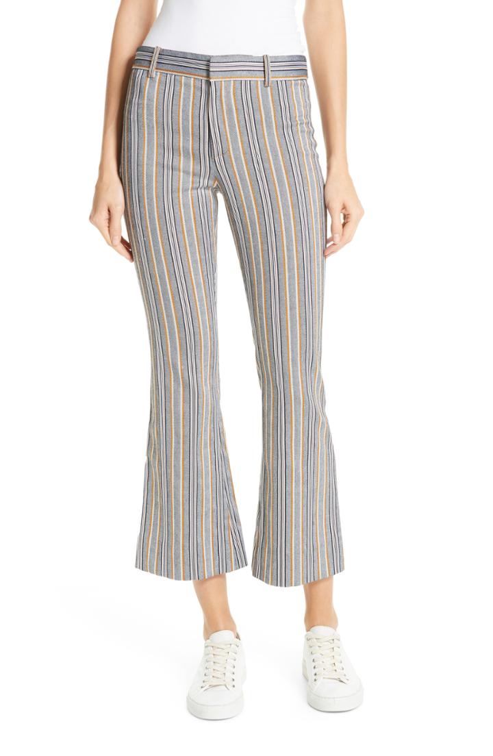 Women's Derek Lam 10 Crosby Stripe Crop Flare Trousers