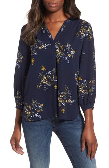 Women's Gibson Back Pleat Blouse, Size - Blue