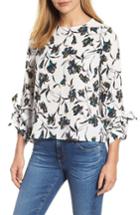 Women's Melloday Tie Sleeve Floral Top - Ivory
