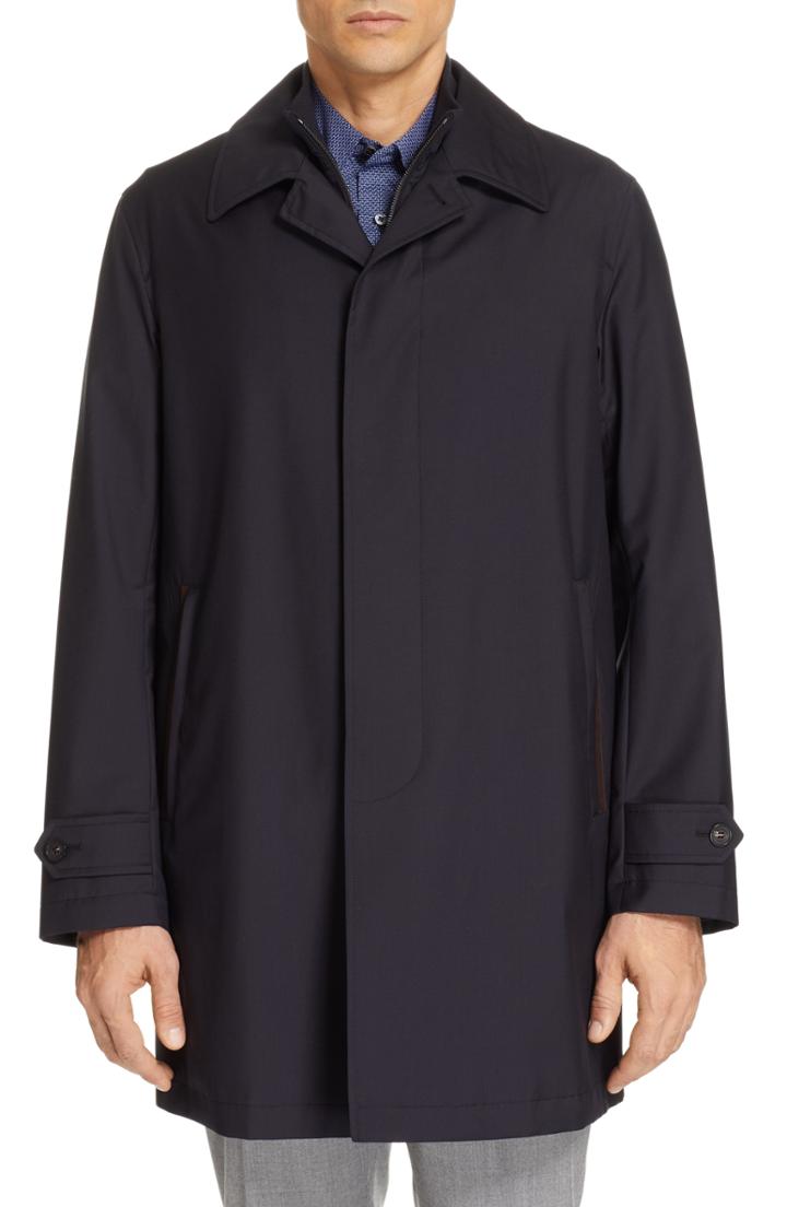 Men's Ermenegildo Zegna Achill Elements Wool & Silk 3-in-1 Coat